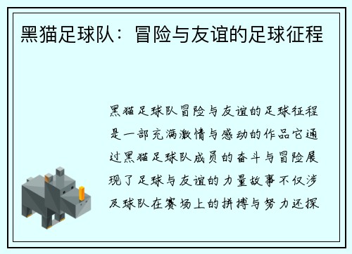 黑猫足球队：冒险与友谊的足球征程